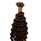 Medium Brown Deep Wave Color 4 Bulk 100% Human Braiding Hair - Private Label