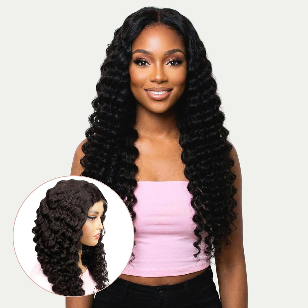 Demi Wylie 2x6 HD Lace Closure Deep Wave 100% Human Hair Pop On Wig - Private Label