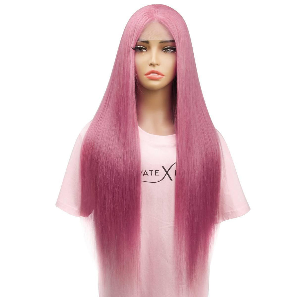 れいか Fuchsia Straight 13x4 Transparent Lace Front Wig