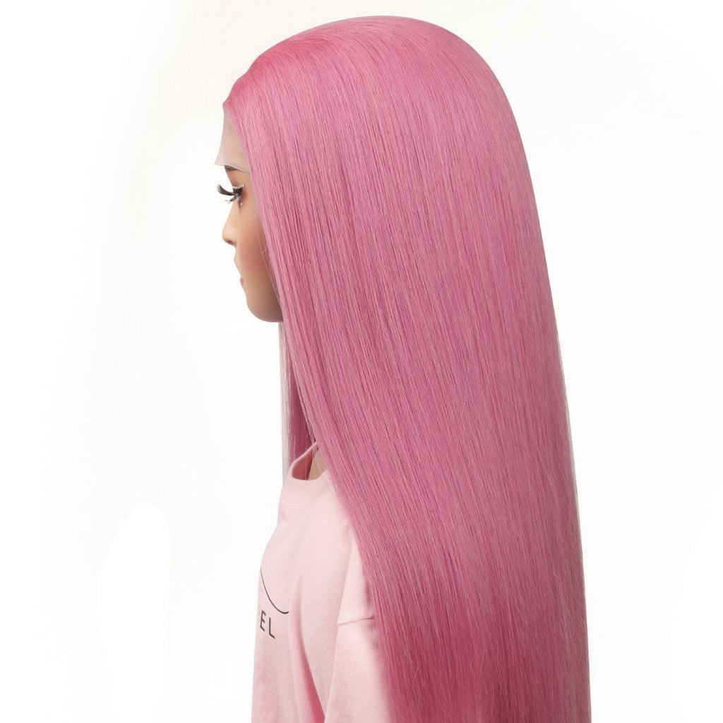 Fuchsia Straight 13x4 Transparent Lace Front Wig - Private Label