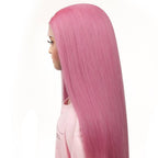 Fuchsia Straight 13x4 Transparent Lace Front Wig - Private Label