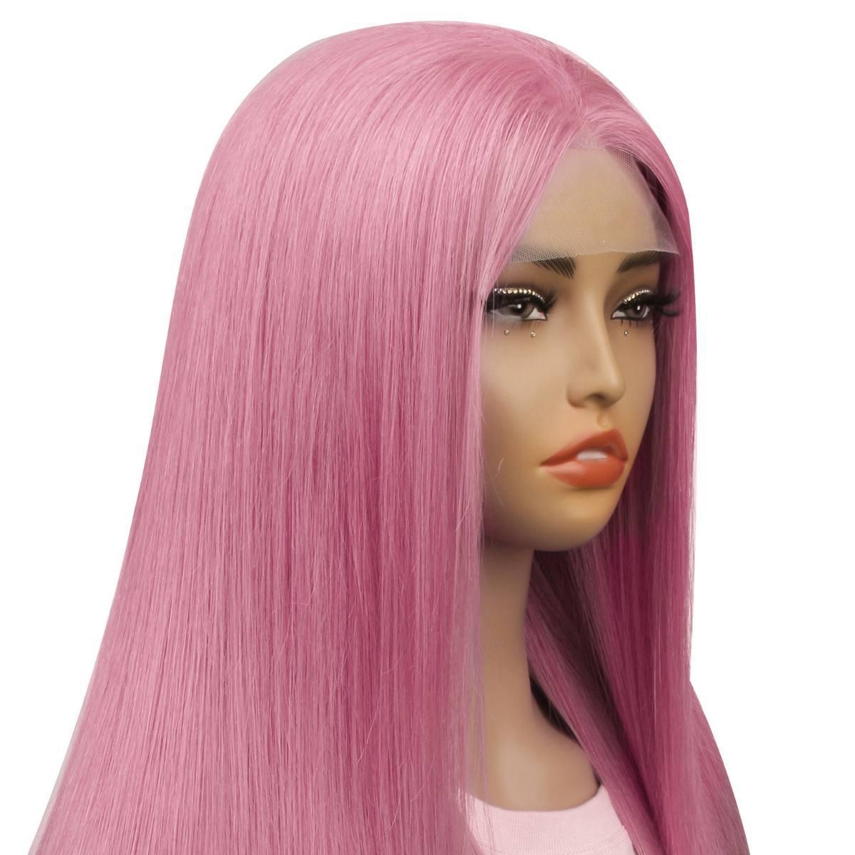 Fuchsia Straight 13x4 Transparent Lace Front Wig - Private Label
