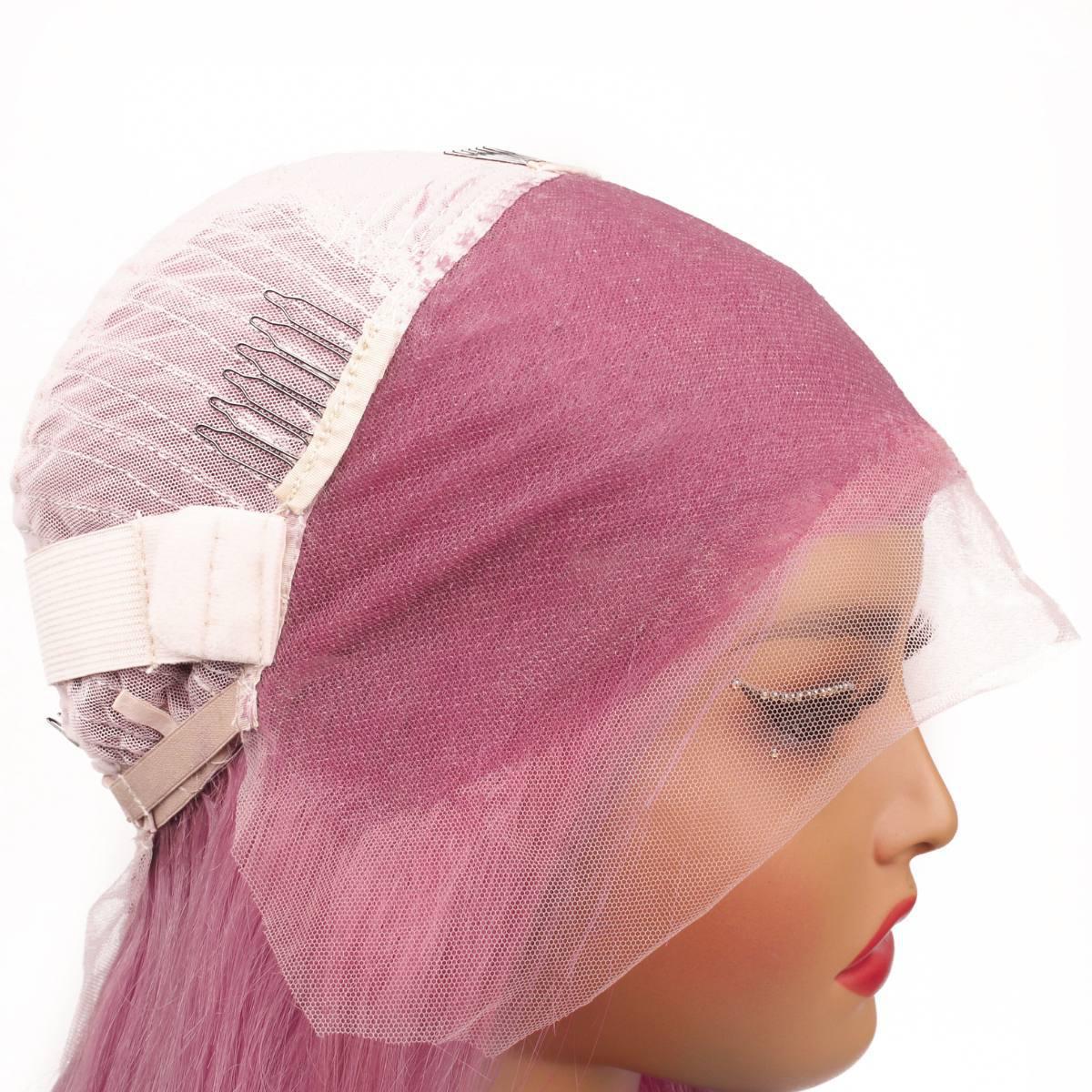 Fuchsia Straight 13x4 Transparent Lace Front Wig - Private Label