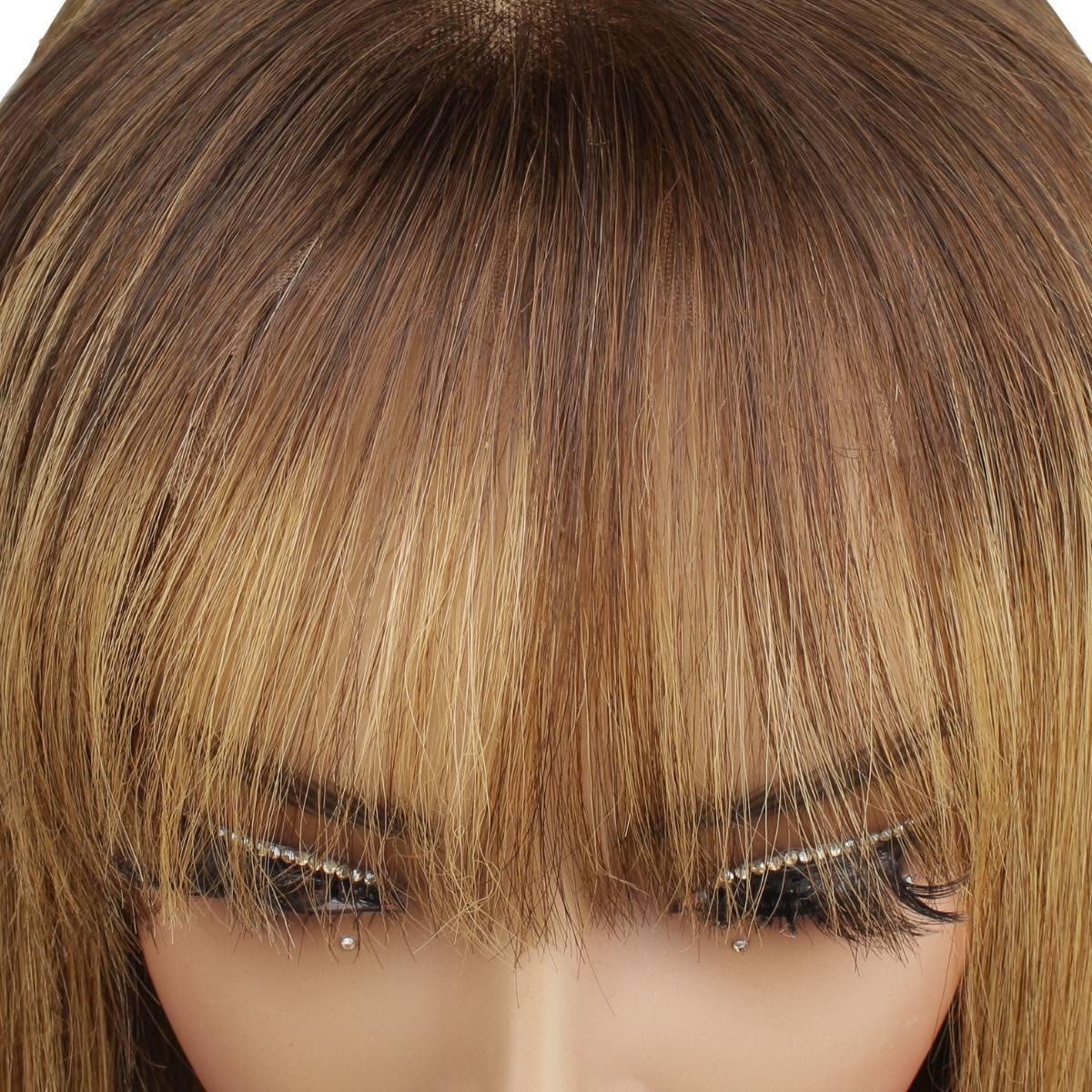 Highlight 4x4 Transparent Closure 100% Human Hair Bang Bob Wig - Private Label