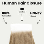 Honey Blonde Body Wave 5x5 HD Lace Human Hair Closure - Private Label