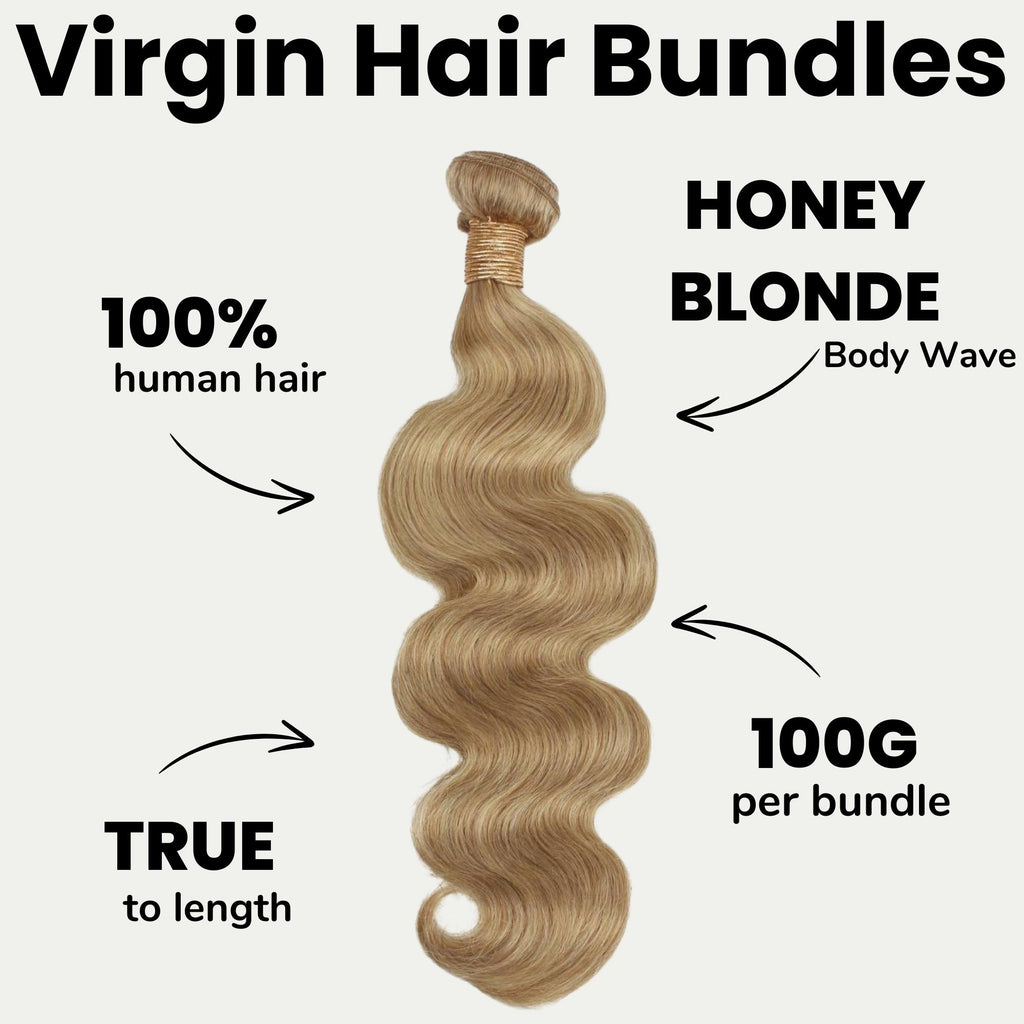 Honey Blonde Body Wave 100% Human Hair Bundles - Private Label