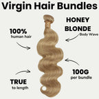 Honey Blonde Body Wave 100% Human Hair Bundles - Private Label