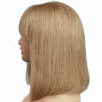 Honey Blonde Straight 100% Human Hair Capless Bang Bob Wig - Private Label
