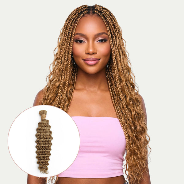 Honey Blonde Deep Wave 27 Bulk 100% Human Braiding Hair - Private Label