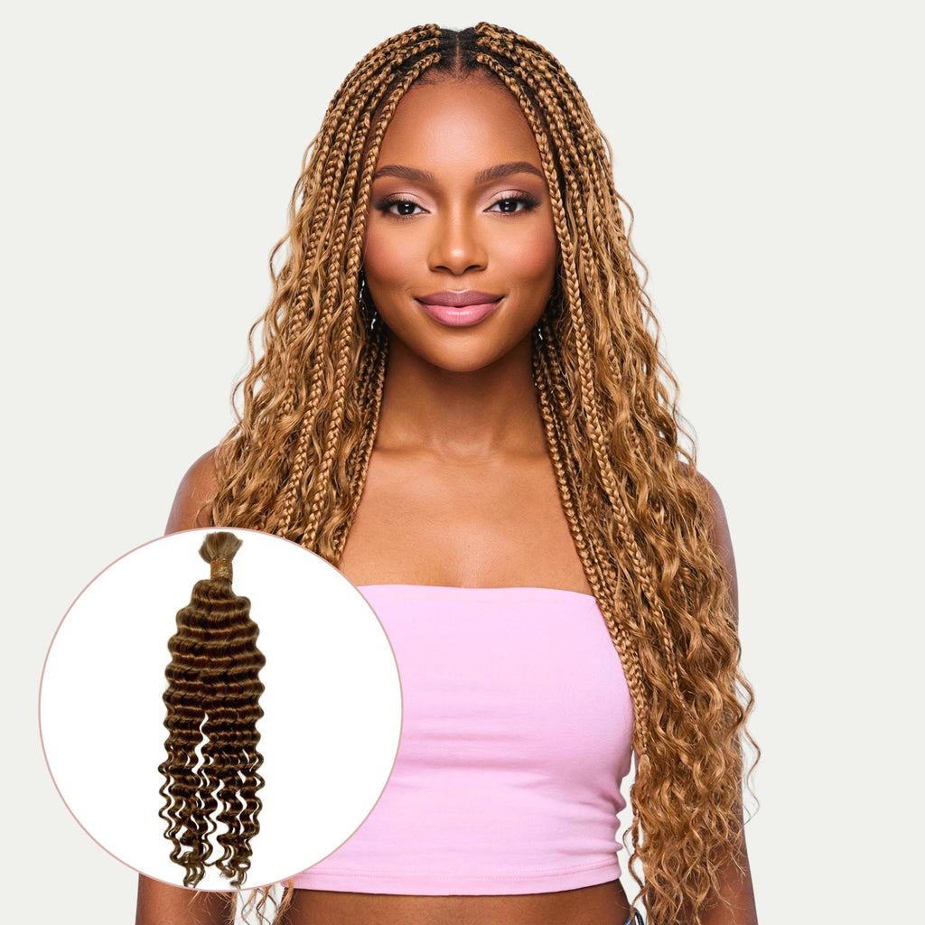 Honey Blonde Deep Wave 27 Bulk 100% Human Braiding Hair - Private Label