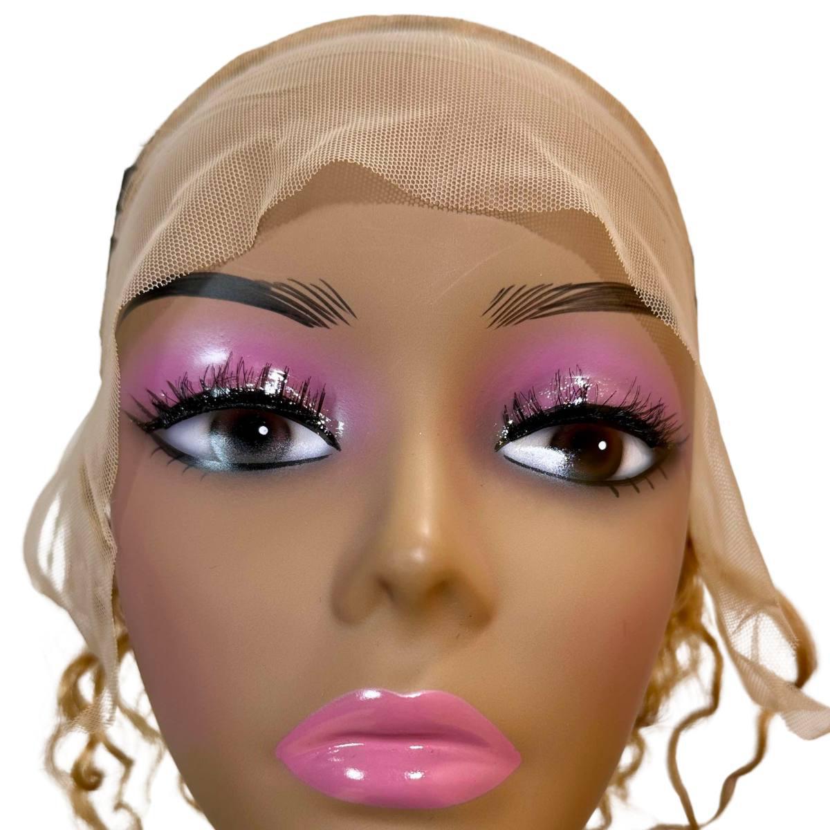 Honey Blonde Ombre Curly 13x1 Transparent Lace Front Pixie Wig Lace