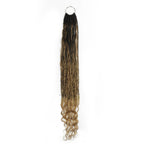 Honey Blonde Ombre Deep Wave Boho Box Braids with Human Hair Crochet Curls - Private Label