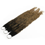 Honey Blonde Ombre Deep Wave Boho Box Braids with Human Hair Crochet Curls - Private Label