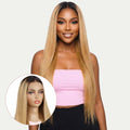Honey Blonde Ombre Straight 13x4 HD Lace 100% Human Hair Front Wig - Private Label