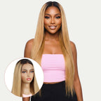 Honey Blonde Ombre Straight 13x4 HD Lace 100% Human Hair Front Wig - Private Label