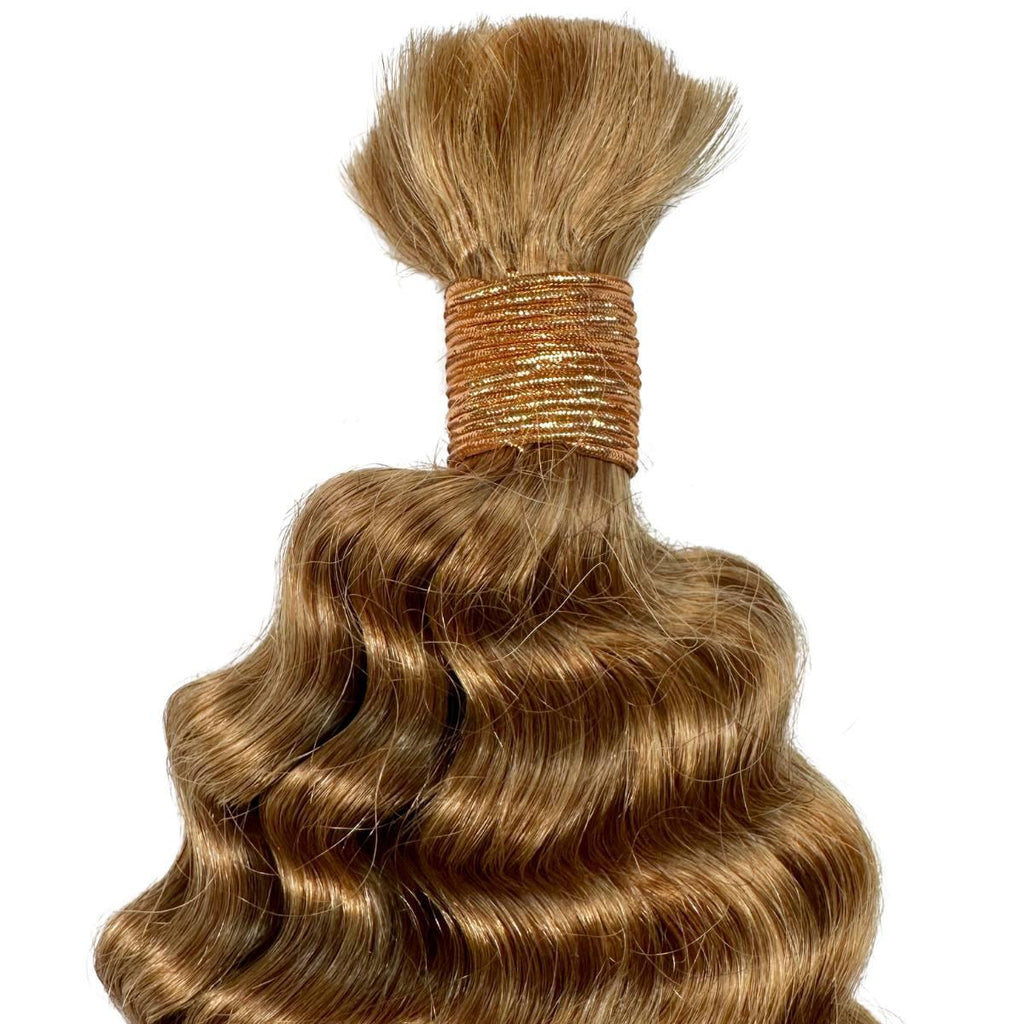 Honey Blonde Deep Wave 27 Bulk 100% Human Braiding Hair - Private Label