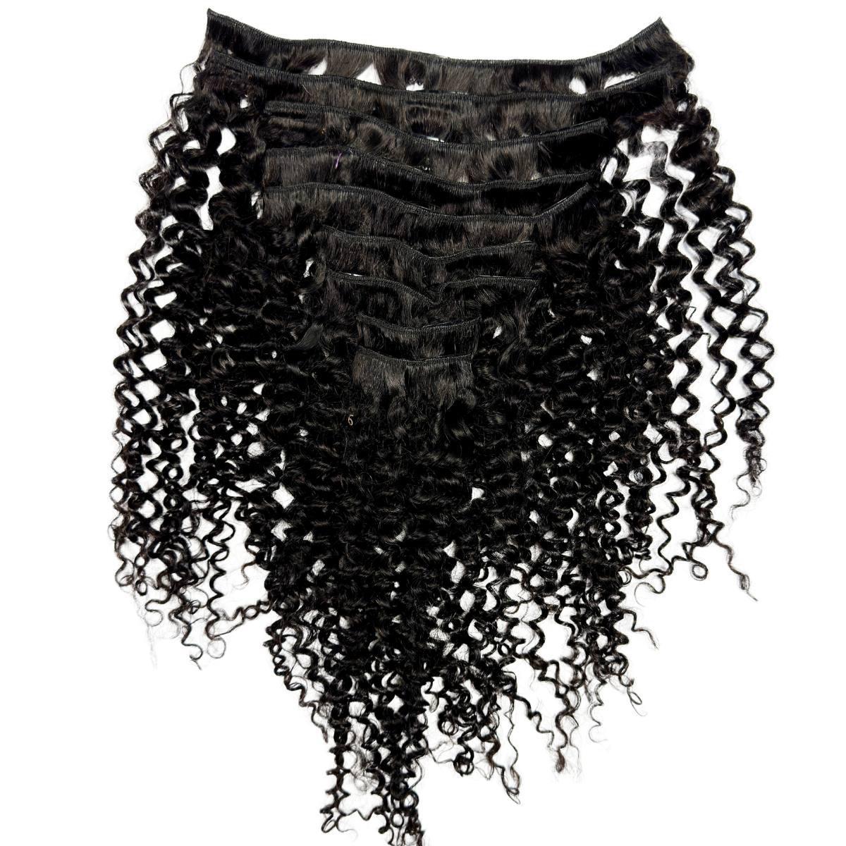 Kinky Curly Clip - In 100% Human Hair Extensions - Private Label