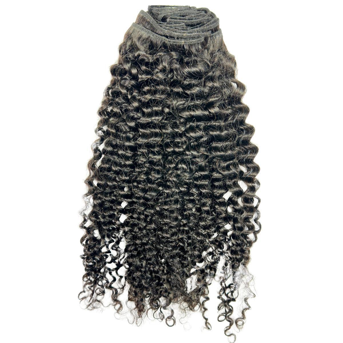 Kinky Curly Clip - In 100% Human Hair Extensions - Private Label