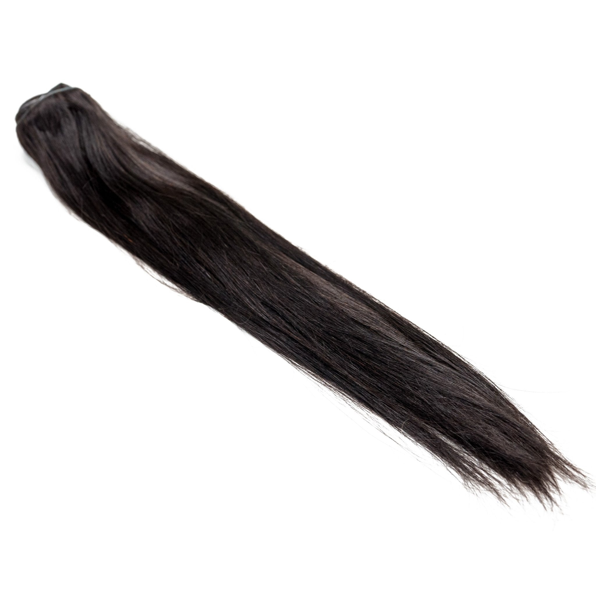 Invisible Straight 100% Human Hair Natural Black Clip - Ins - Private Label