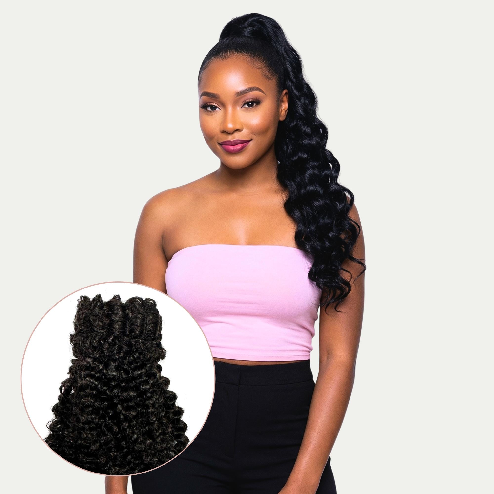 Jerry Curl 100% Human Hair Ponytail Extension - Private Label