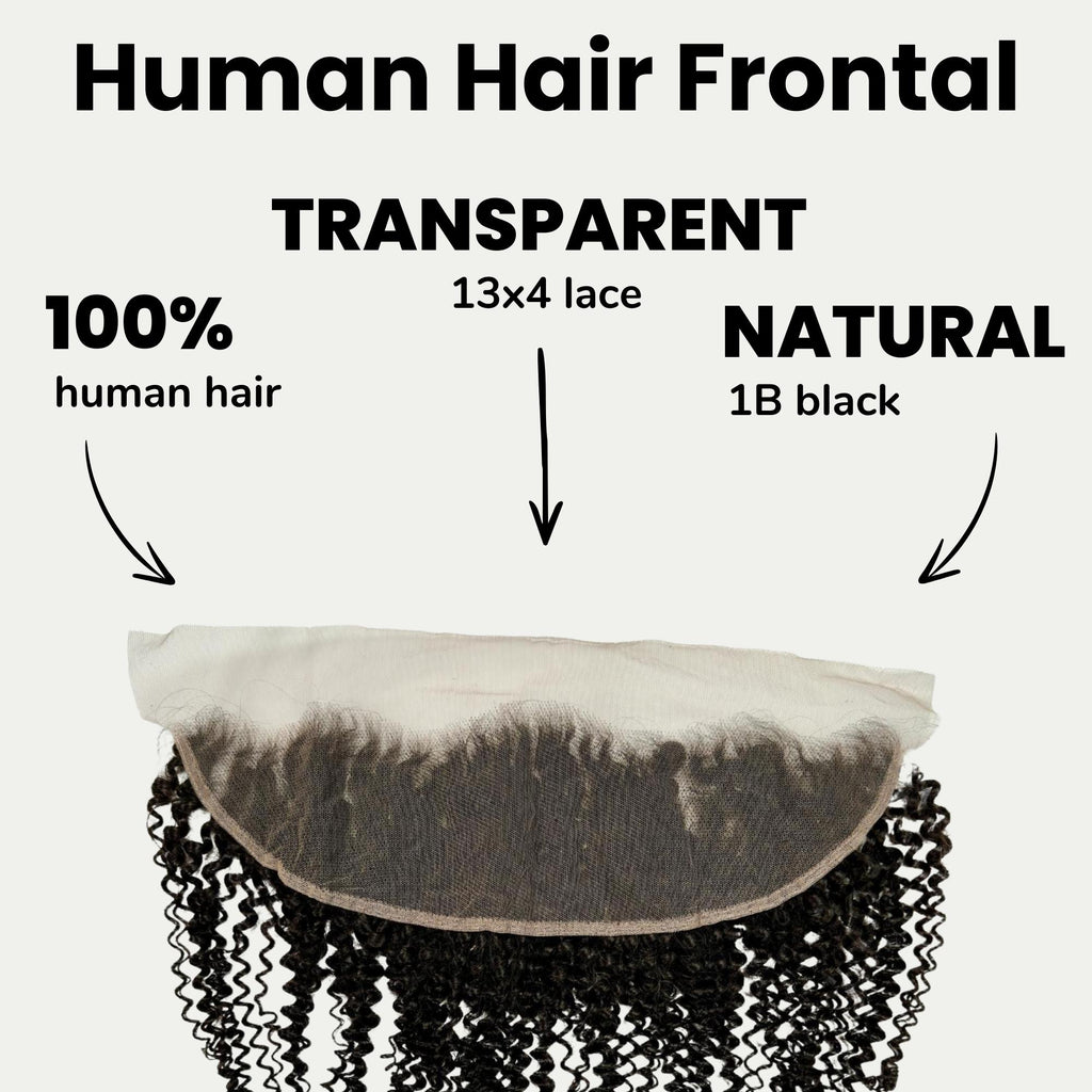 Jerry Curl 13x4 Transparent Lace Human Hair Frontal - Private Label