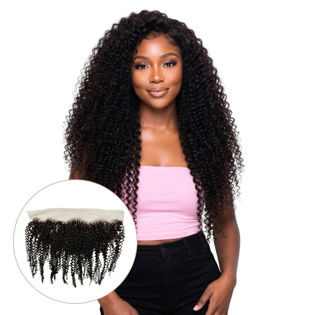Jerry Curl 13x4 Transparent Lace Human Hair Frontal - Private Label