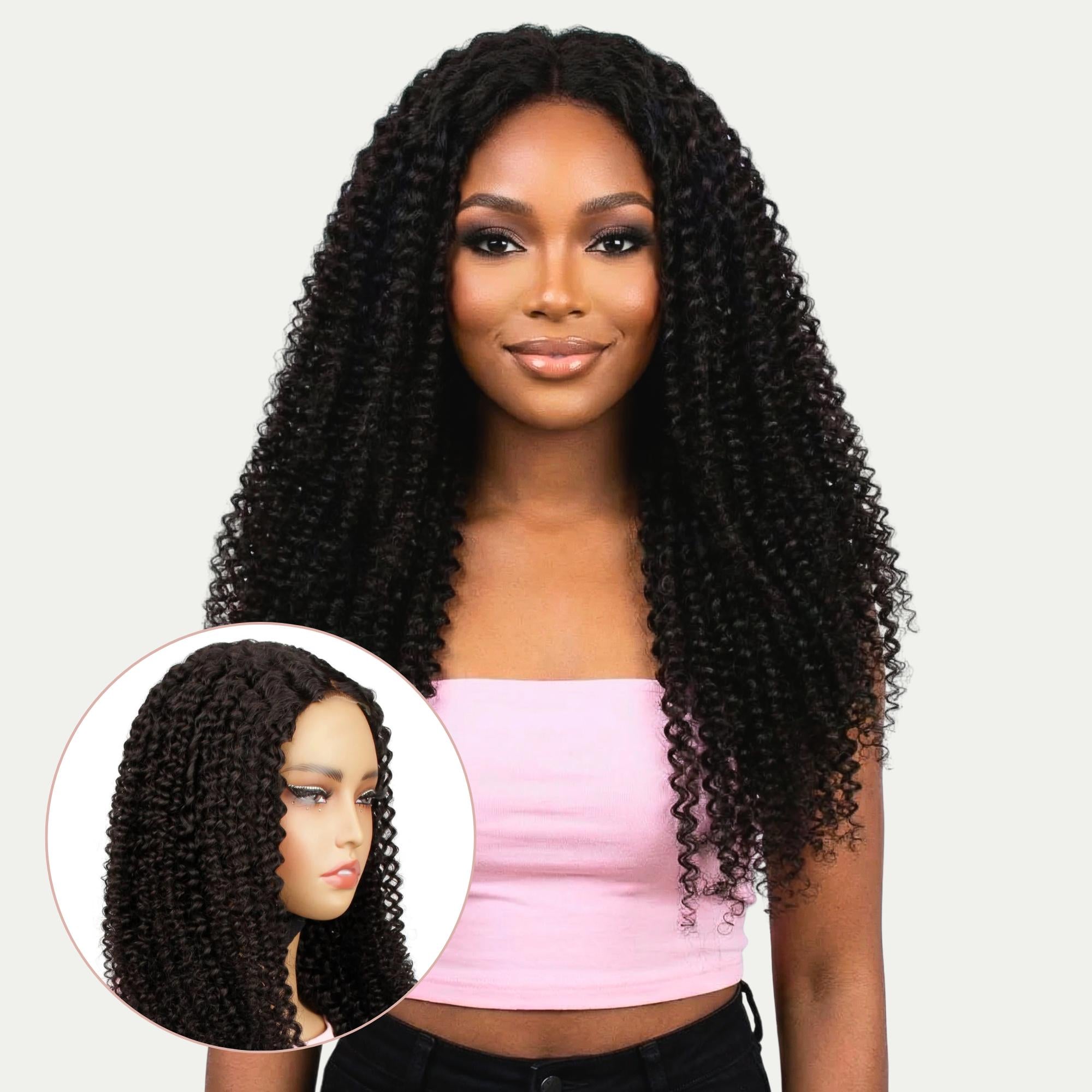 Jerry Curl 2x6 HD Lace Closure 100% Human Hair Glueless Wig
