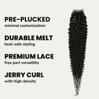 Jerry Curl 2x6 HD Lace 100% Human Hair Closure - Private Label