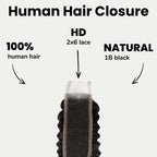 Jerry Curl 2x6 HD Lace 100% Human Hair Closure - Private Label