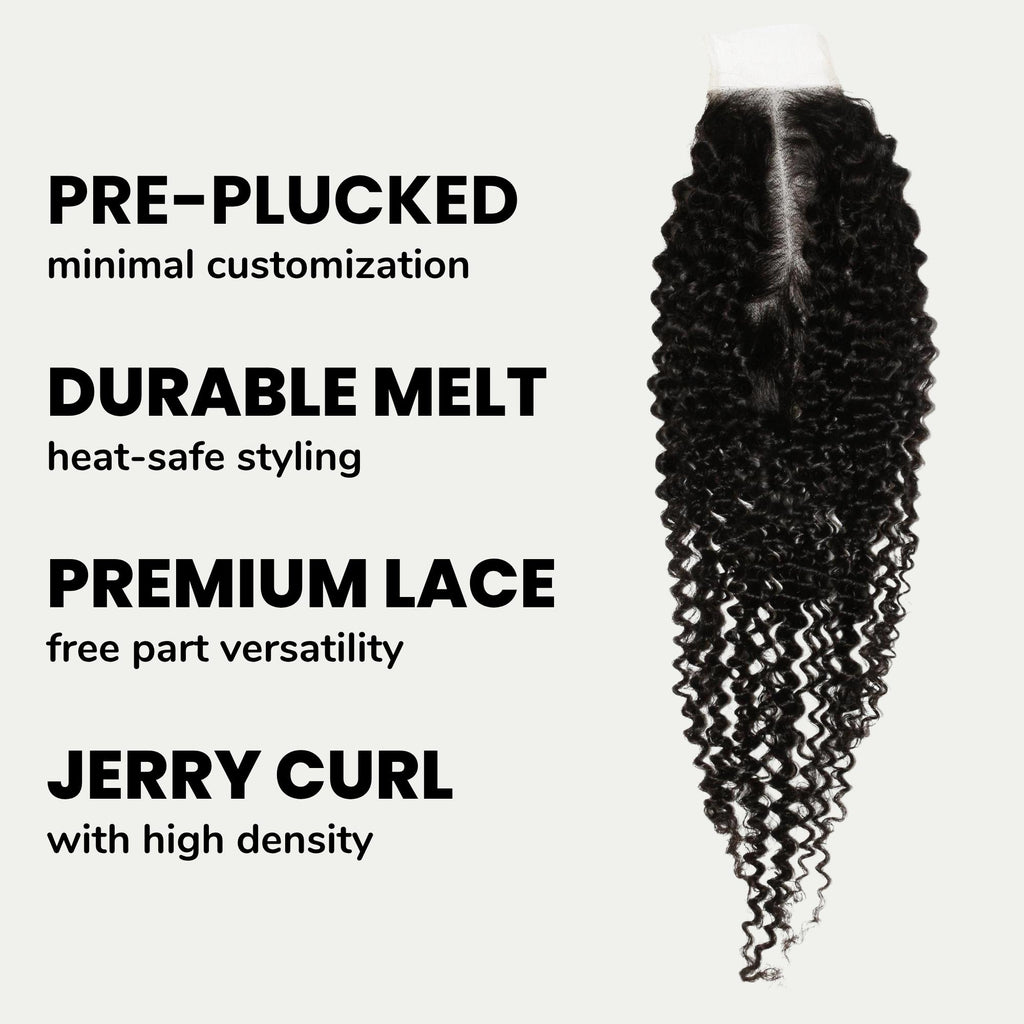 Jerry Curl 2x6 Transparent Lace Human Hair Closure - Private Label
