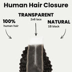 Jerry Curl 2x6 Transparent Lace Human Hair Closure - Private Label
