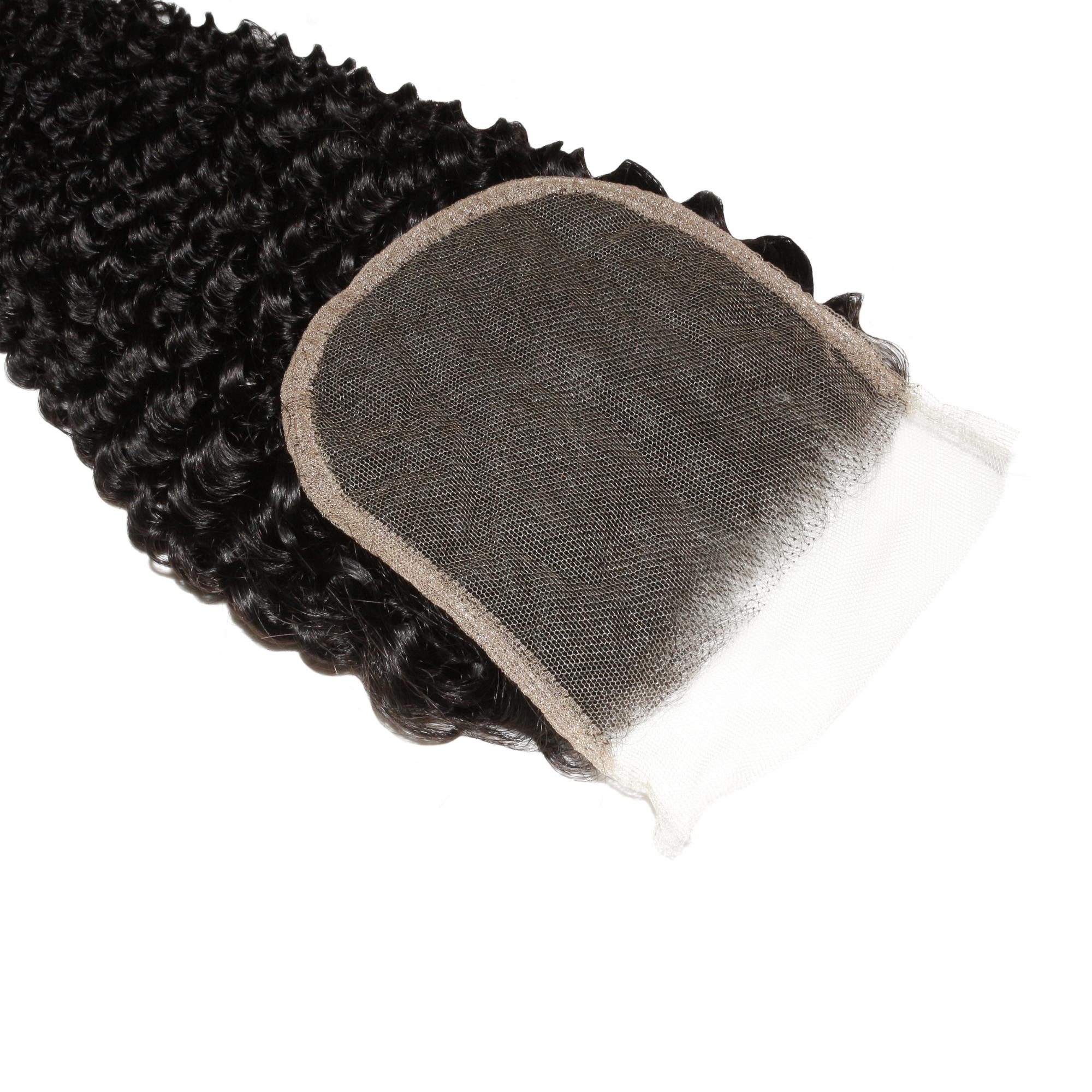 Jerry Curl 4x4 Transparent Lace Human Hair Closure - Private Label