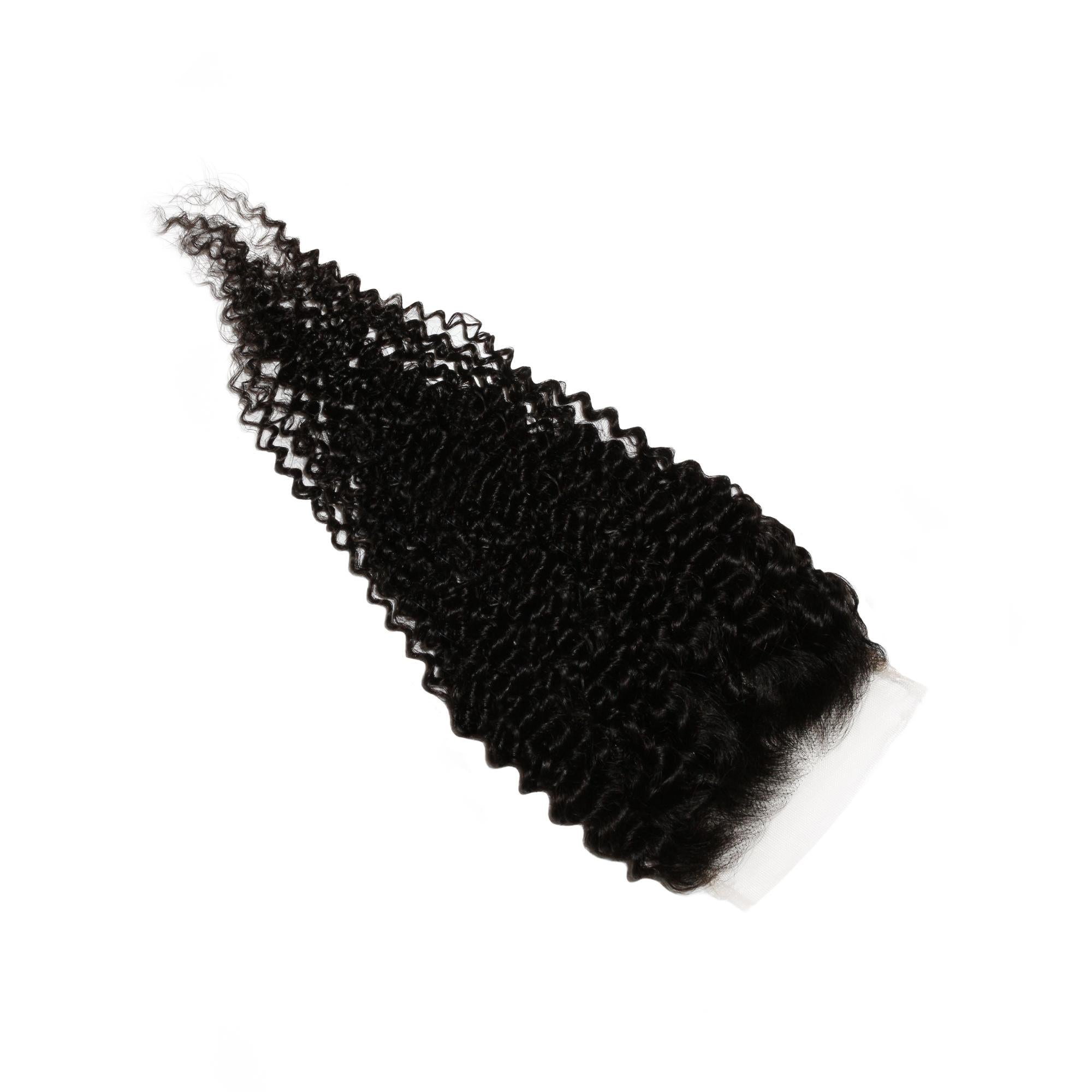 Jerry Curl 4x4 Transparent Lace Human Hair Closure - Private Label