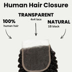 Jerry Curl 4x4 Transparent Lace Human Hair Closure - Private Label