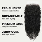 Jerry Curl 5x5 HD Lace Human Hair Closure - Private Label