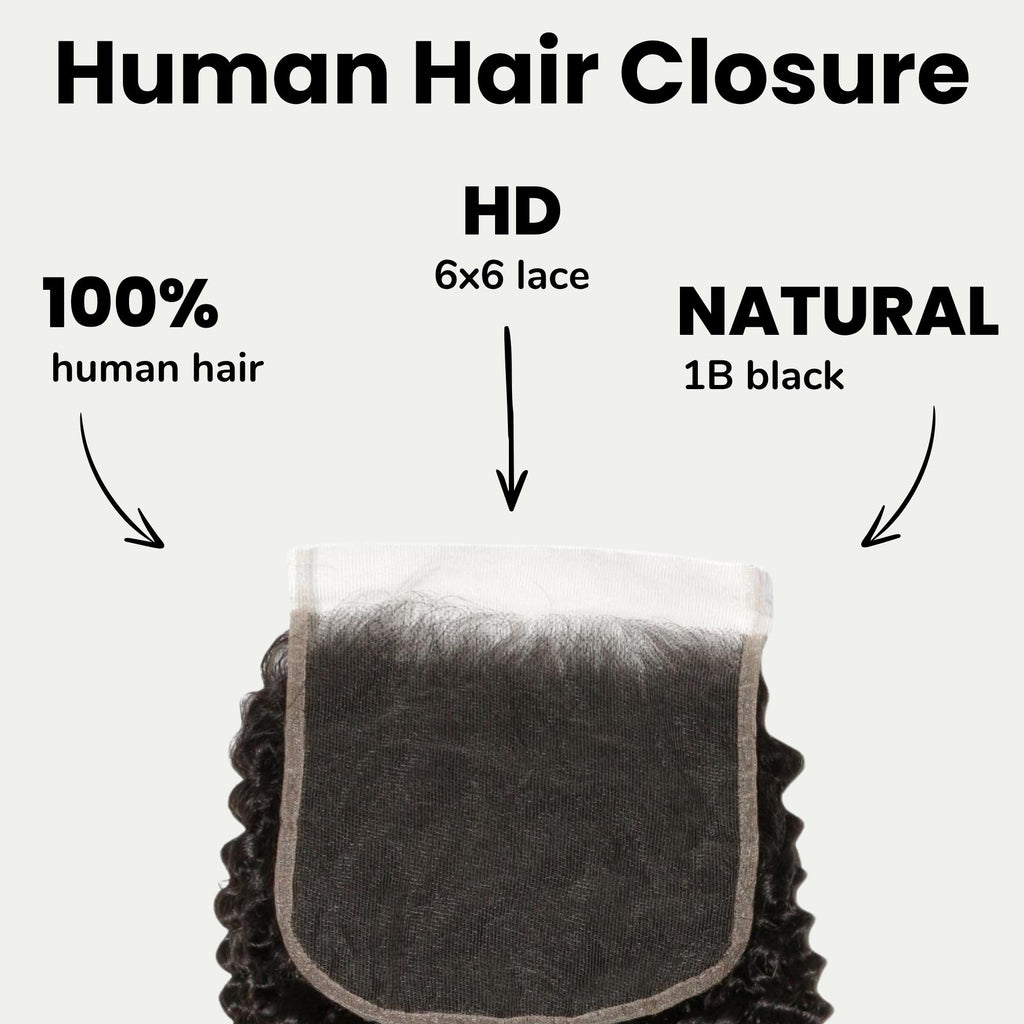 Jerry Curl 6x6 HD Lace Human Hair Closure - Private Label