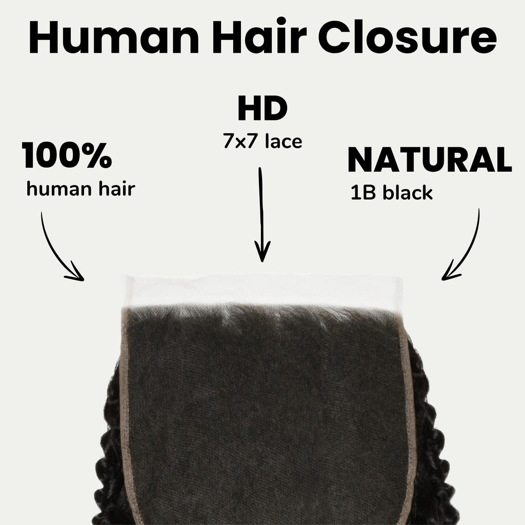 Jerry Curl 7x7 HD Lace Human Hair Closure - Private Label