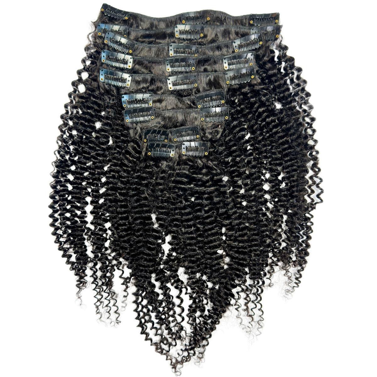 Jerry Curl Clip - In 100% Human Hair Extensions - Private Label