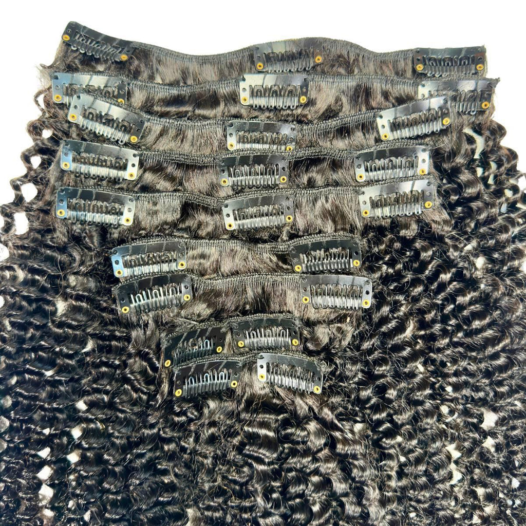 Jerry Curl Clip - In 100% Human Hair Extensions - Private Label