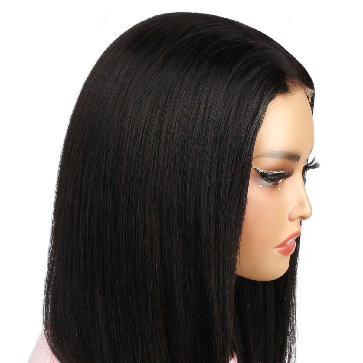 Jet Black 2x6 HD Lace Closure 100% Human Hair Bob Wig – Private Label