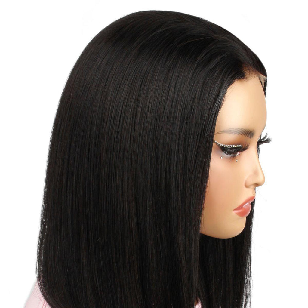 Jet Black 2x6 HD Lace Closure 100% Human Hair Bob Wig - Private Label