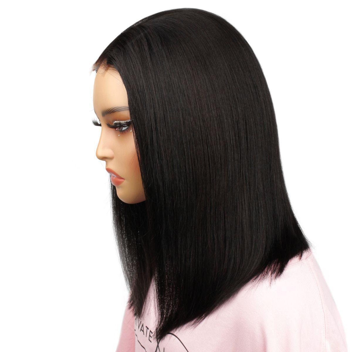 Jet Black 2x6 HD Lace Closure 100% Human Hair Bob Wig - Private Label