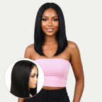 Jet Black 6x6 HD Lace Closure 100% Human Hair Bob Wig - Private Label