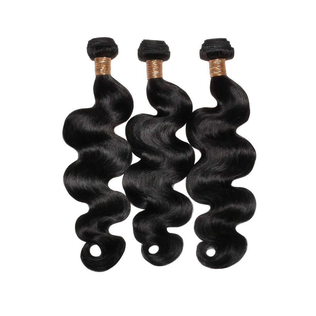 Jet Black Body Wave 100% Human Hair Bundle Deals - Private Label