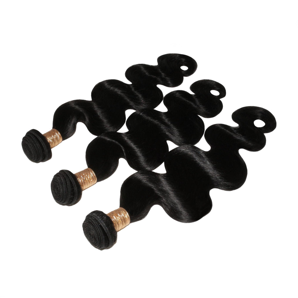 Jet Black Body Wave 100% Human Hair Bundle Deals - Private Label