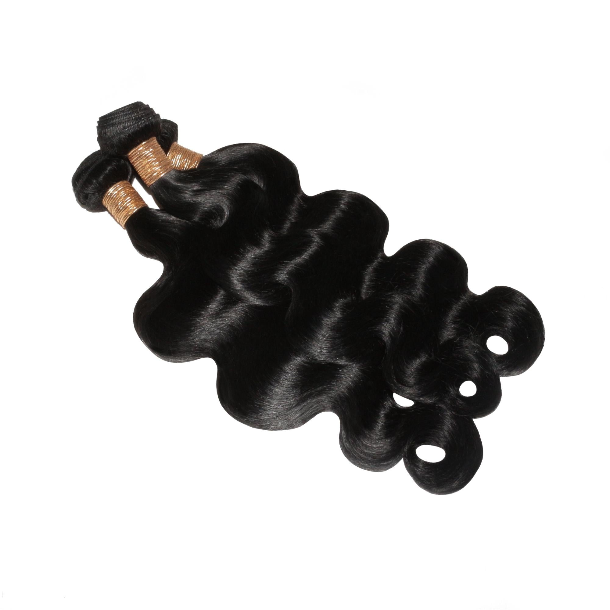 Jet Black Body Wave 100% Human Hair Bundle Deals - Private Label
