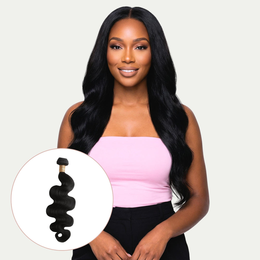 Jet Black Body Wave 100% Human Hair Bundles - Private Label