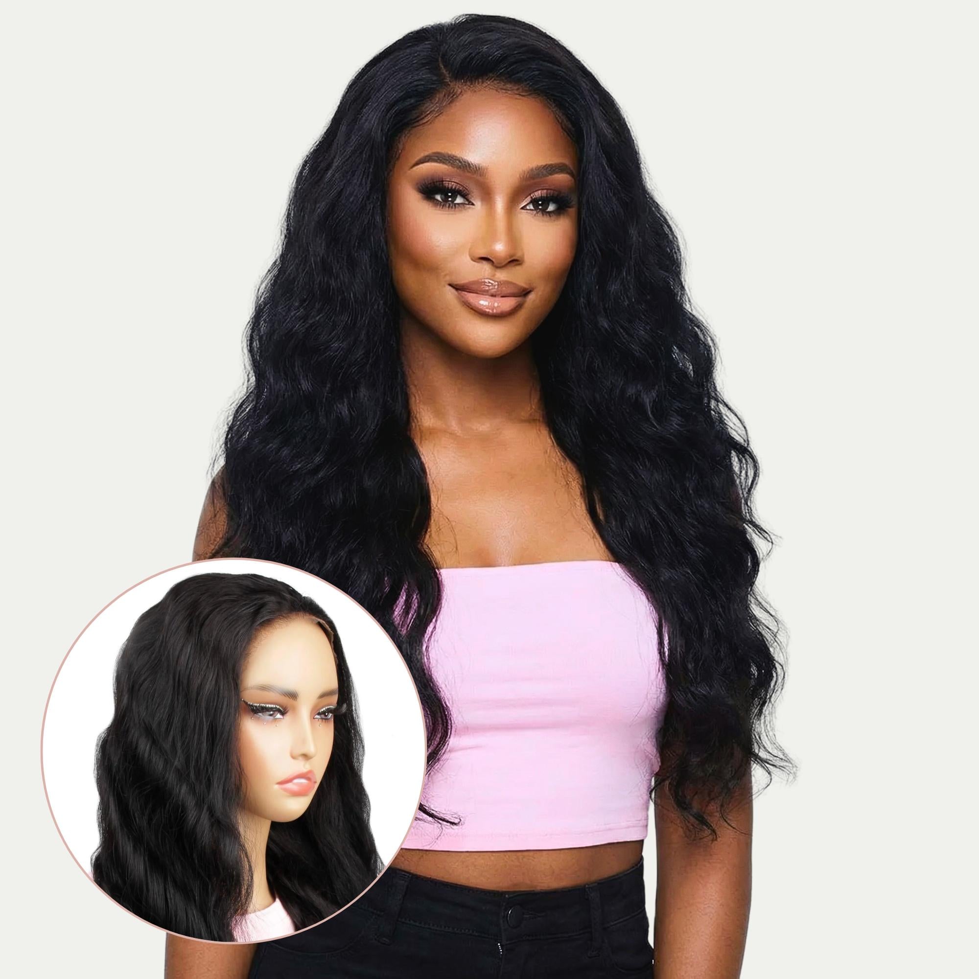 Jet Black Body Wave 13x4 HD Lace Front Wig - Private Label