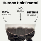 Jet Black Body Wave 13x4 HD Lace Human Hair Frontal - Private Label