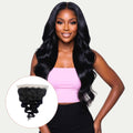 Jet Black Body Wave 13x6 HD Lace Human Hair Frontal - Private Label